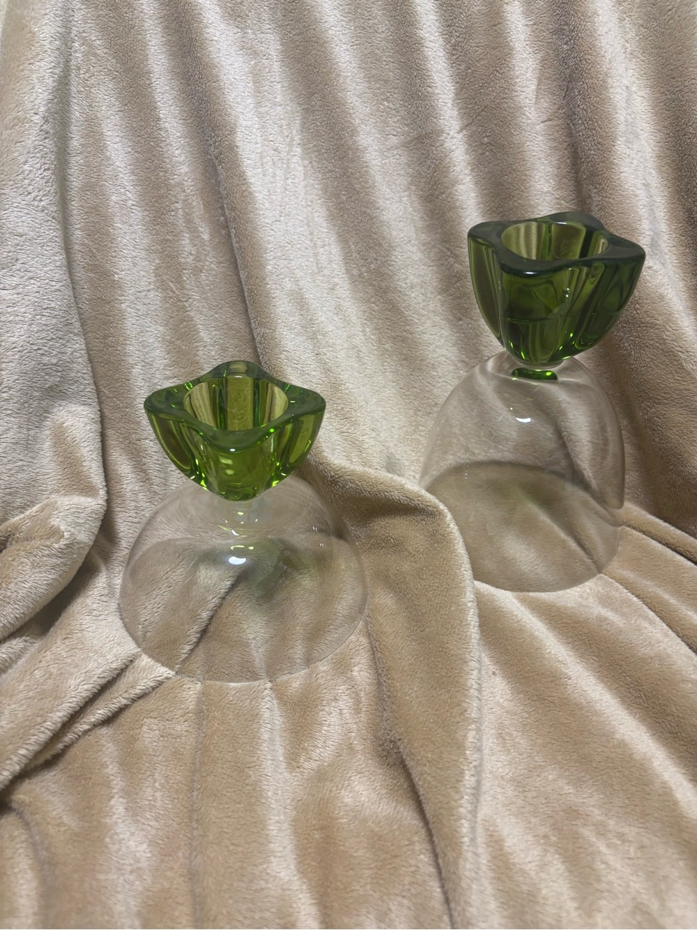 Green Glass Votive Holders – Set of 5